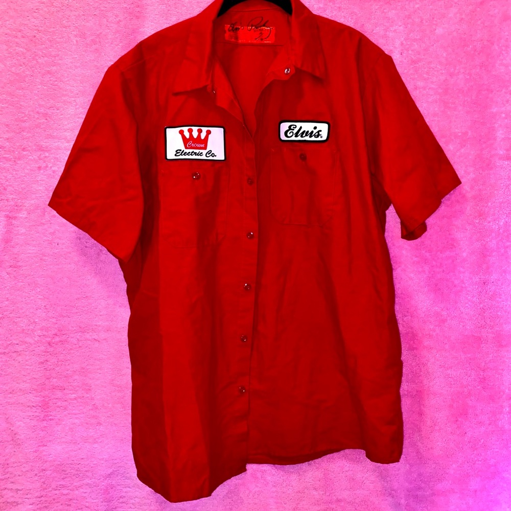 Graceland Original Elvis Presley Retro Red Button Shirt Electric XL Extra Large